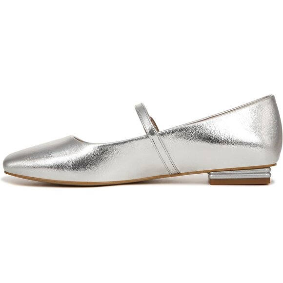 Franco Sarto Womens Silver Metallic Faux Leather Tinsley Mary Jane Ballet Flats - Picture 9 of 9